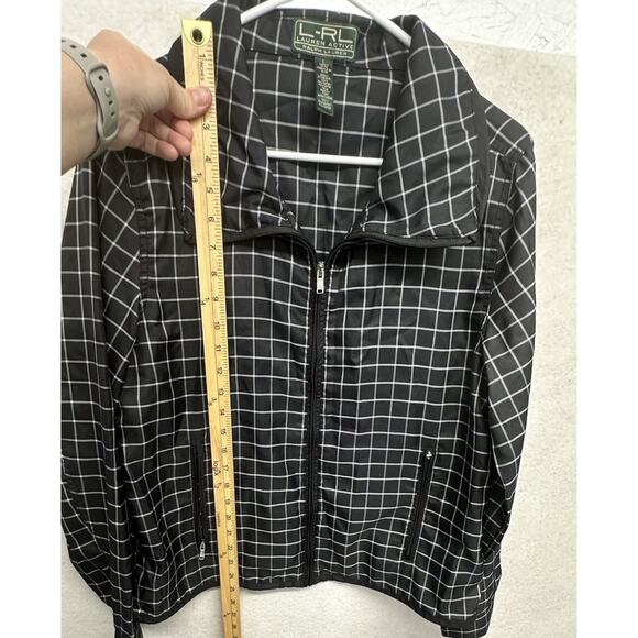 Ralph Lauren Active Windbreaker Womens Large Black white Lightweight - Picture 6 of 11